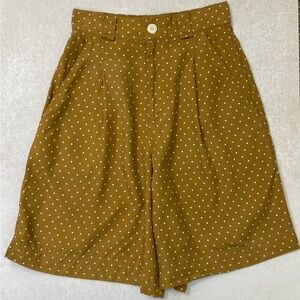 GAP Retro High Rise Shorts Tan White Polka Dot